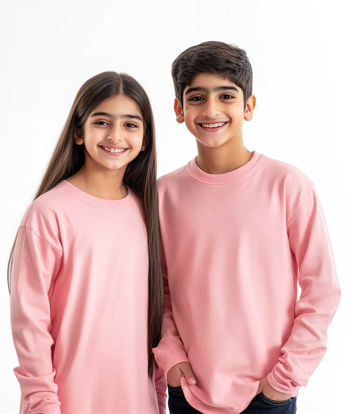 Girls’ Solid Pink Full Sleeve Casual - Hinz Clothing