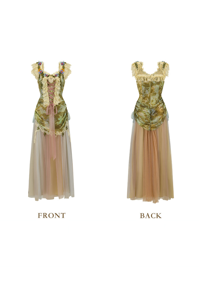 Eucalyptus Whispered by Wind Corset Dress