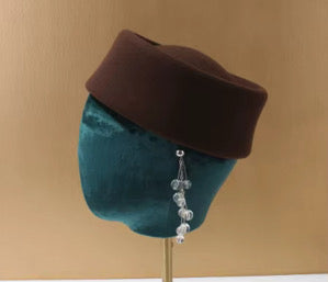 Fabrosanz: Brown Fabrosanz Pillbox Hats