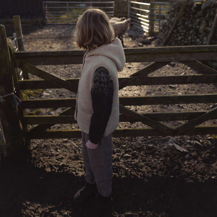 Falcon Baby & Kids Vest - Merino Wool Fleece - Sandstorm