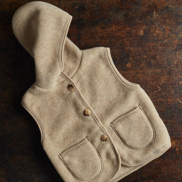 Falcon Baby & Kids Vest - Merino Wool Fleece - Sandstorm