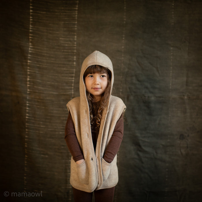 Falcon Baby & Kids Vest - Merino Wool Fleece - Sandstorm