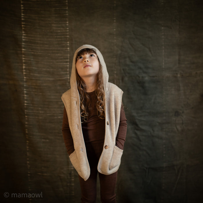 Falcon Baby & Kids Vest - Merino Wool Fleece - Sandstorm