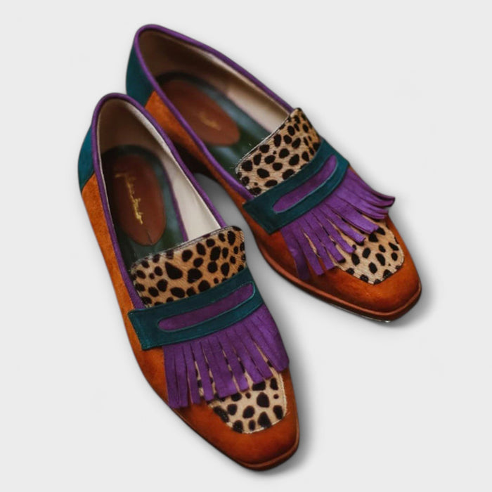 Fallon | Brown Moccasin with Leopard Print