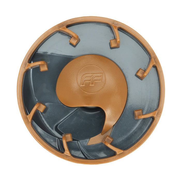 DYE Feed Kit Rotor FF Funnel Brown-gre paintball loader – angled side view