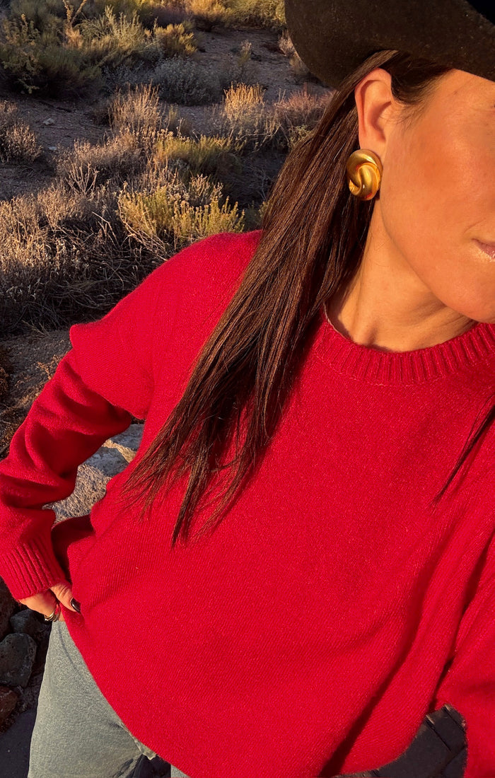 Feel Good Sweater ~ Red Knit