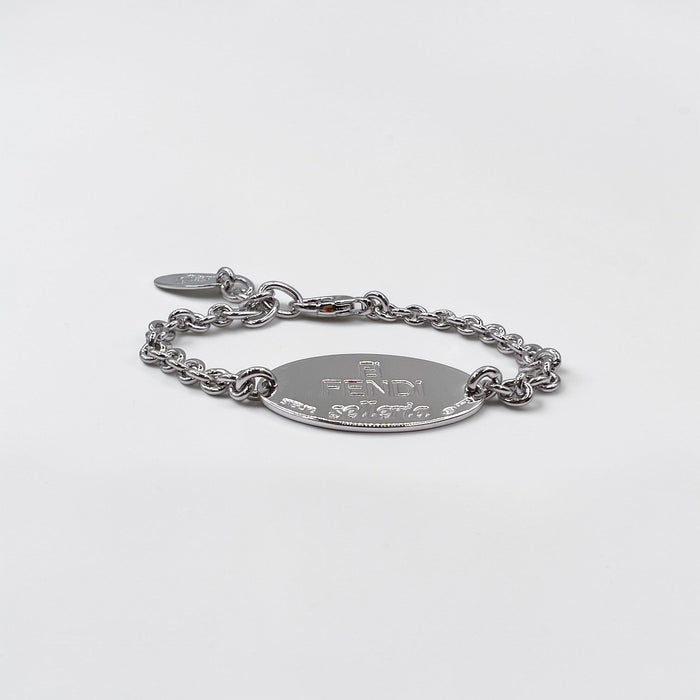 FENDI セレリア selleria シルバー チェーン ブレスレット 925 STERLING オーバル ロゴ プレート