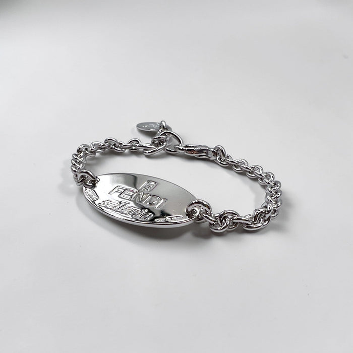 FENDI セレリア selleria シルバー チェーン ブレスレット 925 STERLING オーバル ロゴ プレート