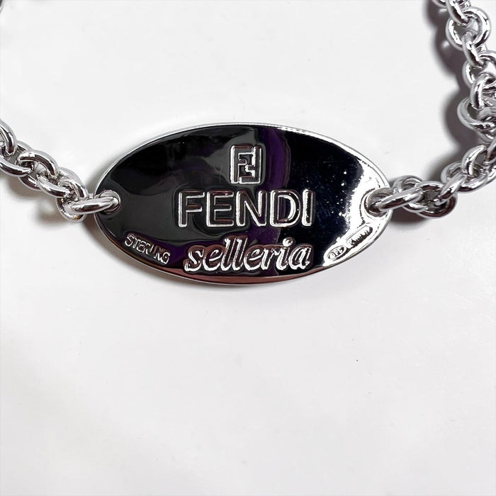FENDI セレリア selleria シルバー チェーン ブレスレット 925 STERLING オーバル ロゴ プレート