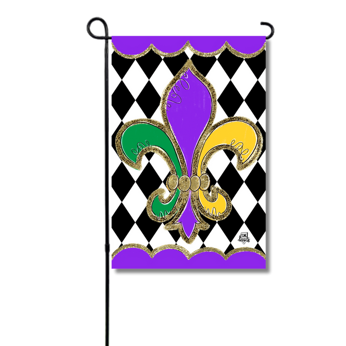 Flag Mardi Gras Fleur-de-lis Garden Glam