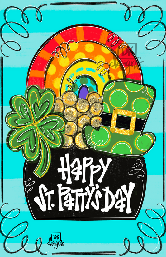 Flag Pot of Gold Garden Glam Happy St Pattys Day