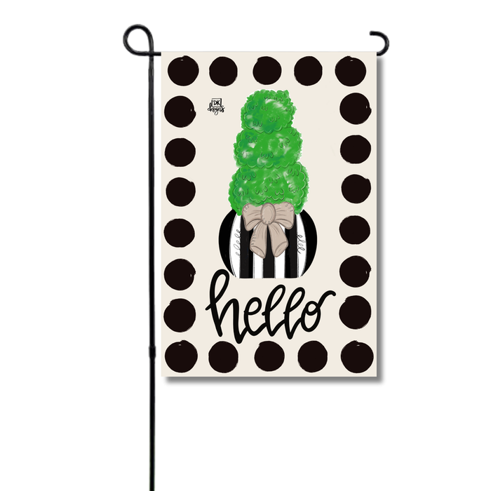 Flag Topiary Black & White Garden Glam
