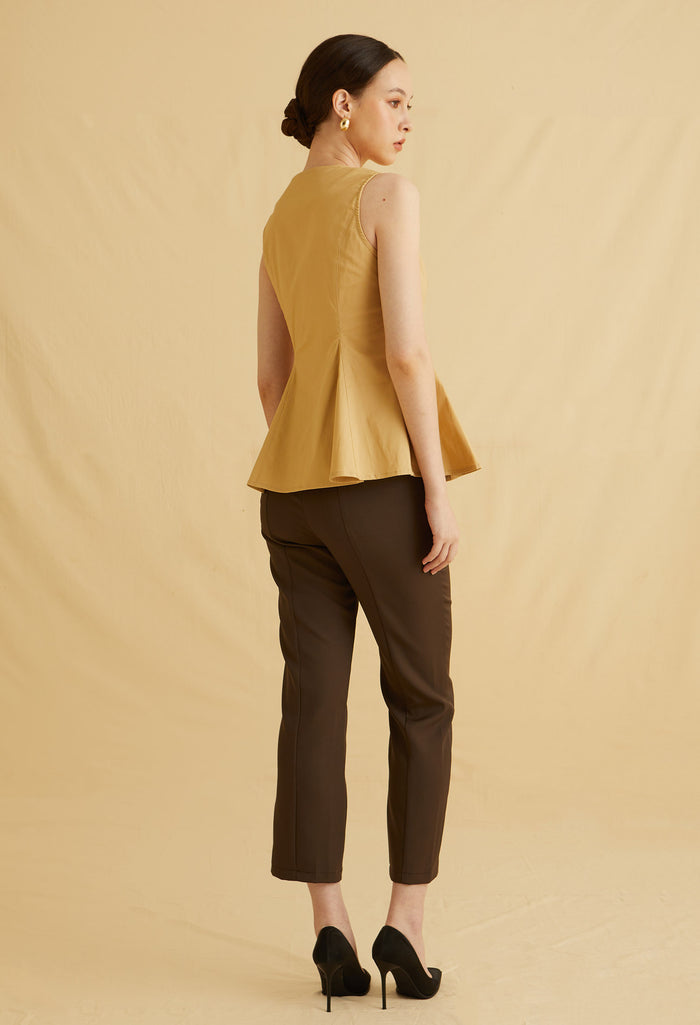 Flare Hem Sleeveless Vest