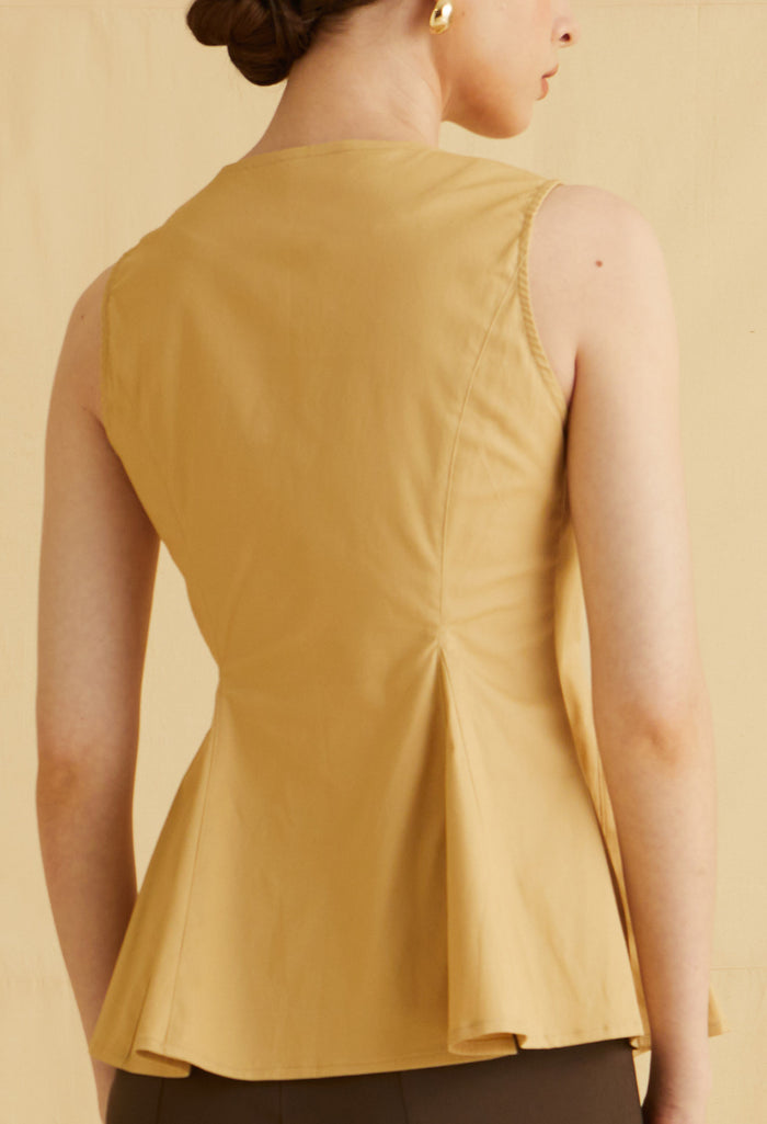 Flare Hem Sleeveless Vest