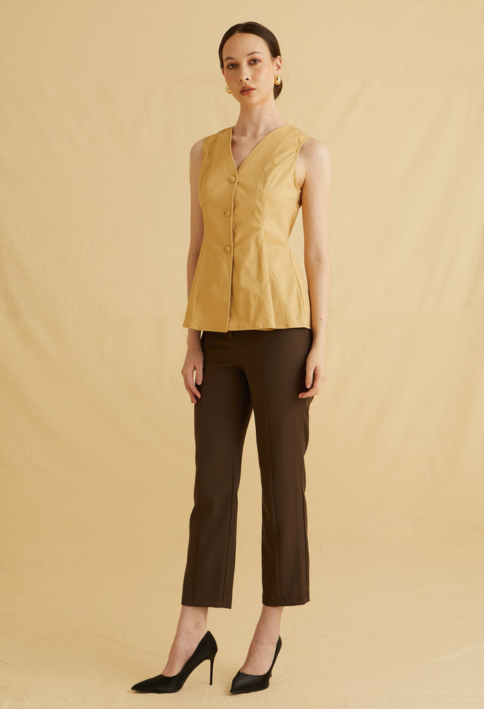 Flare Hem Sleeveless Vest
