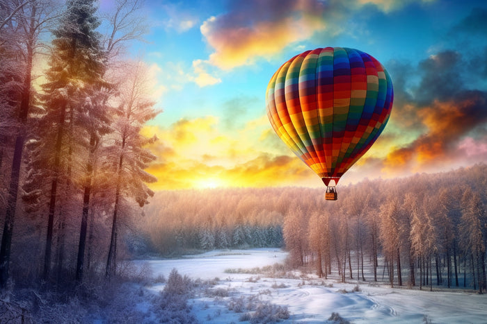 Floating Above The Snowy Forest