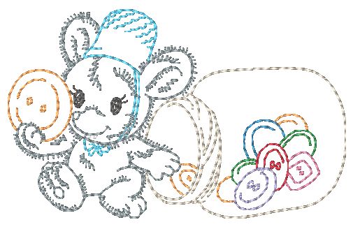 Fluffy Sewing Mice Helper [4x4] 11324 Machine Embroidery Designs