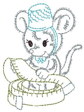 Fluffy Sewing Mice Helper [4x4] 11324 Machine Embroidery Designs