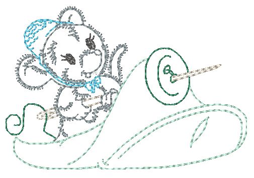 Fluffy Sewing Mice Helper [4x4] 11324 Machine Embroidery Designs