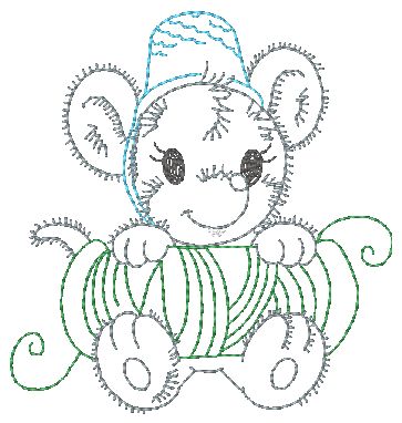Fluffy Sewing Mice Helper [4x4] 11324 Machine Embroidery Designs