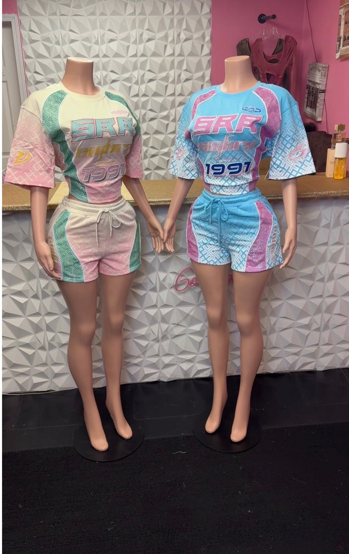 Fly Girl Short Set ( Blue)