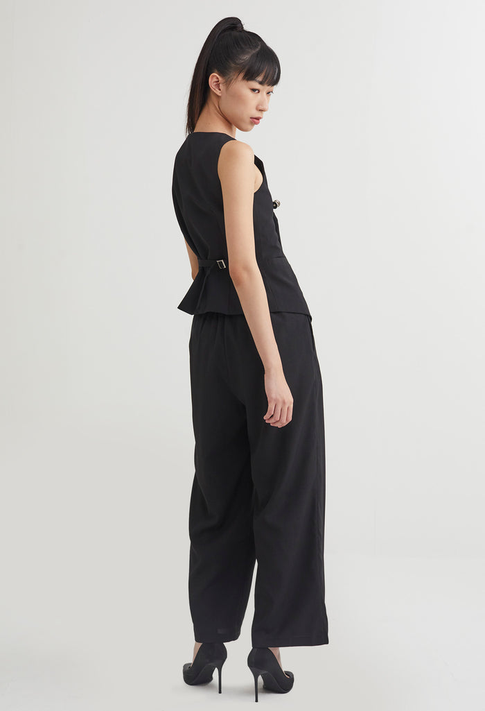 Foldover Pleat Straight Smart Pants