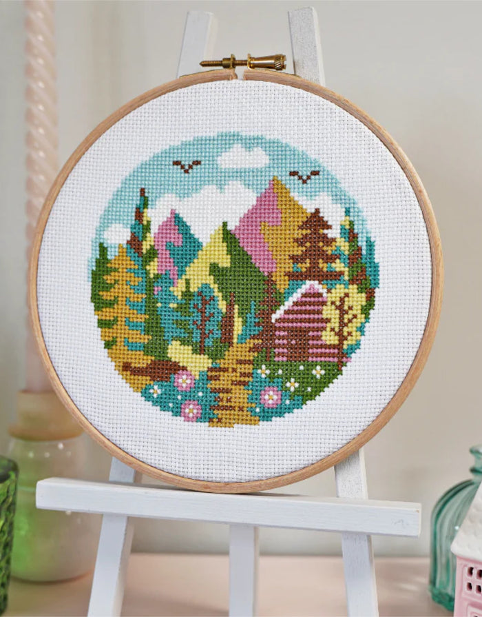 Forest Peaks Cross Stitch Kit, Caterpillar Cross Stitch