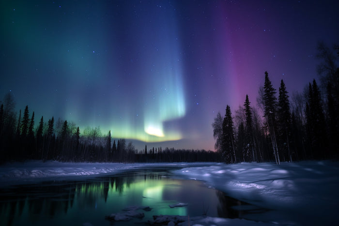 Forzen Lake Aurora