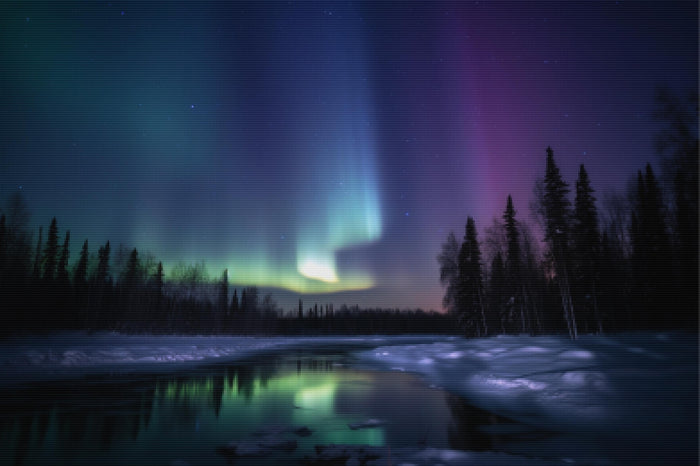 Forzen Lake Aurora