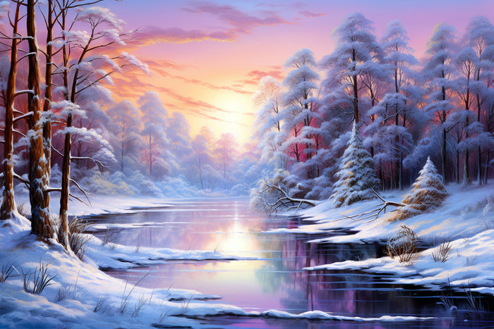 Frosty Morning Lavender Stream