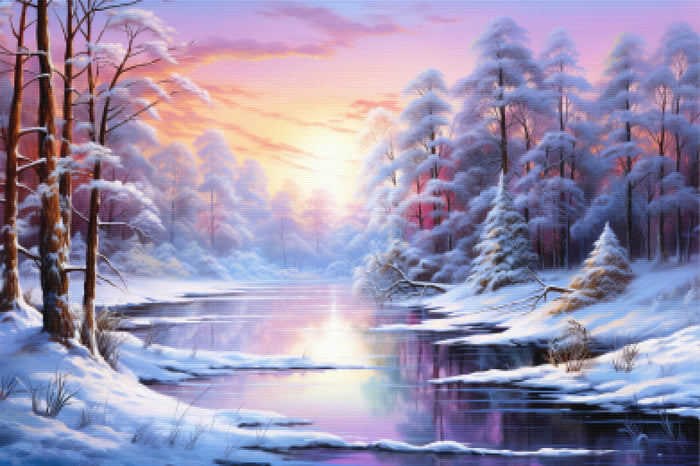 Frosty Morning Lavender Stream