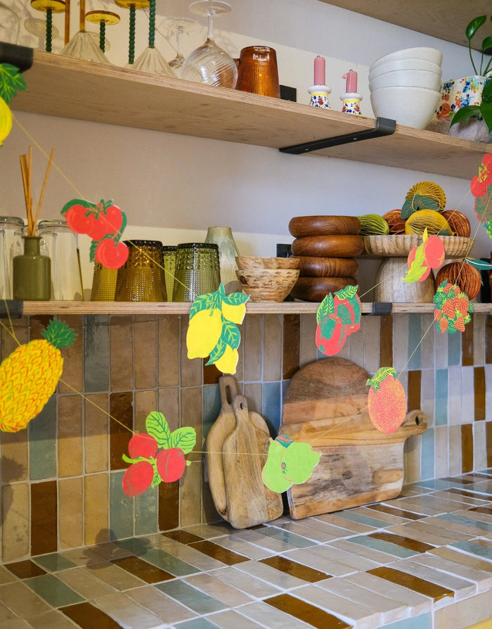 Fruit Hand Printed Paper Garland No 67, East End Press