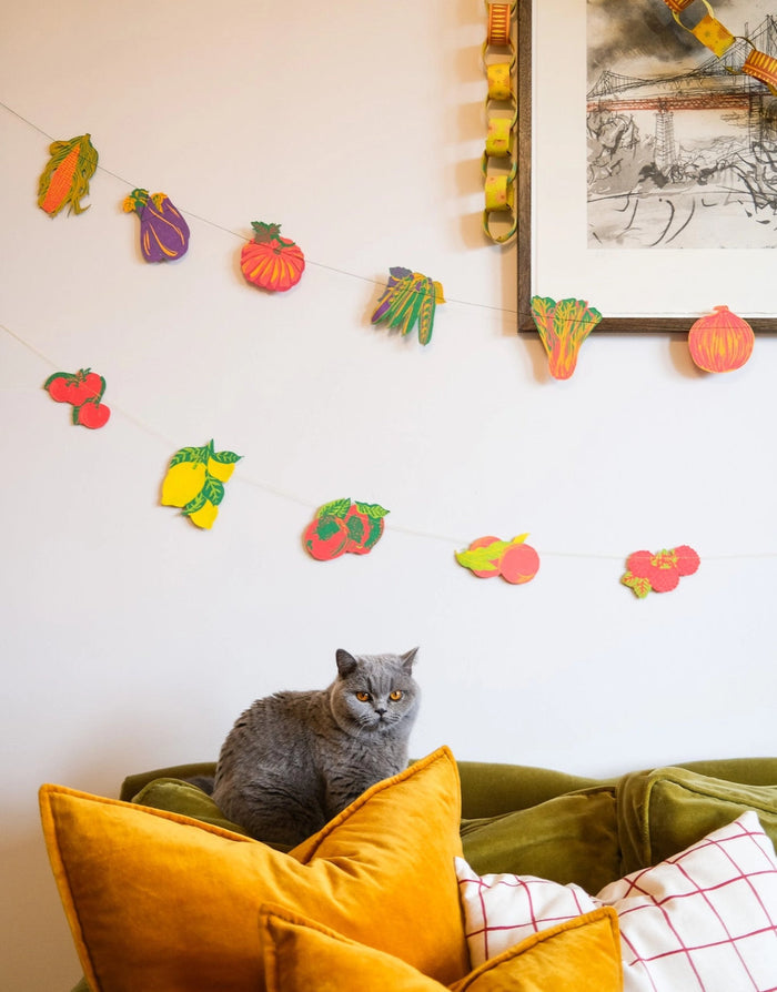 Fruit Hand Printed Paper Garland No 67, East End Press