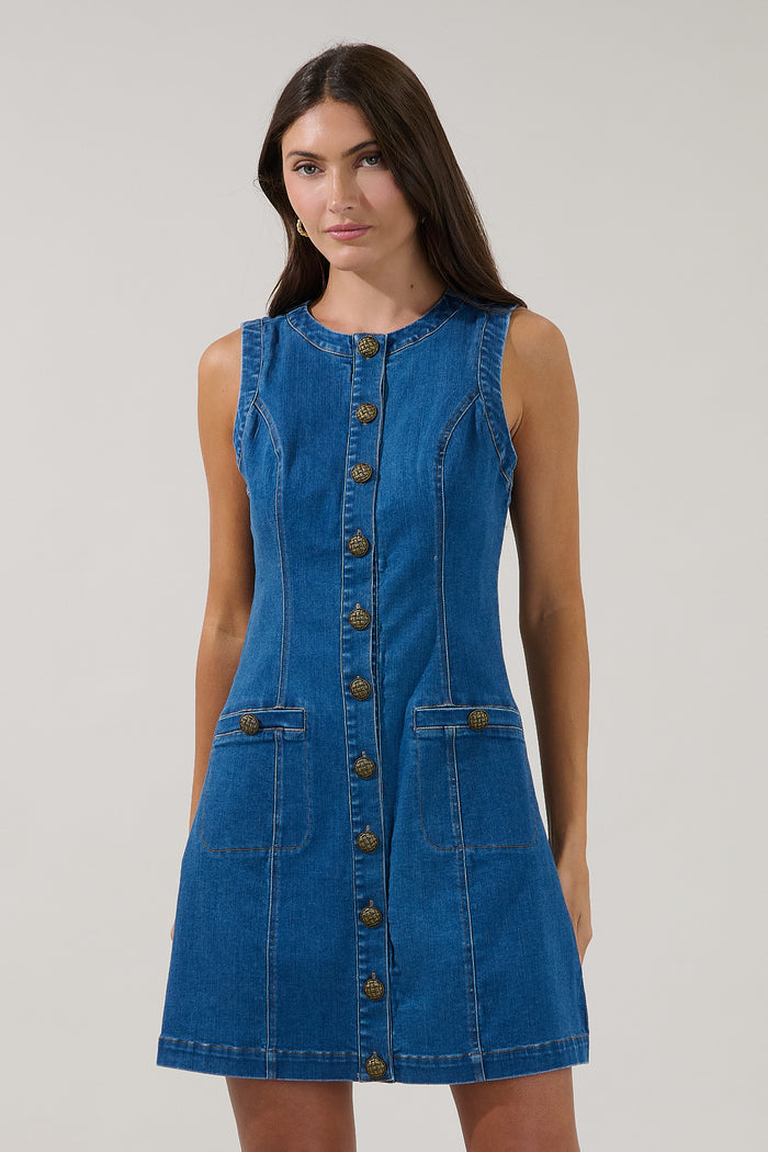 Garsia Fitted Mini Dress Denim