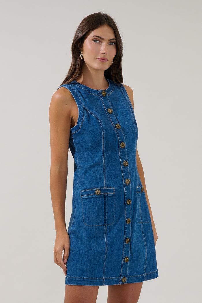 Garsia Fitted Mini Dress Denim