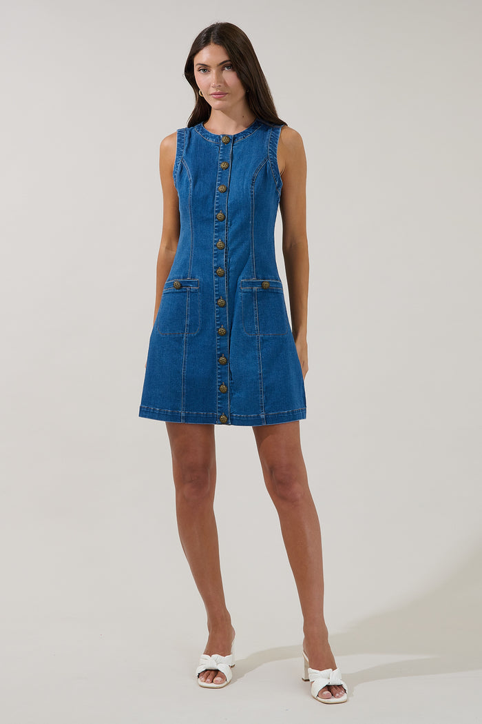 Garsia Fitted Mini Dress Denim