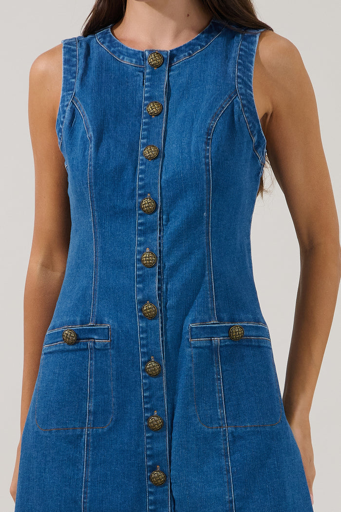 Garsia Fitted Mini Dress Denim