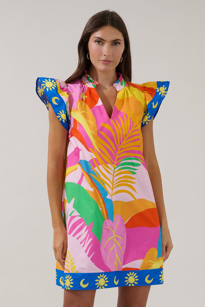 Genna Shift Mini Dress Tropical