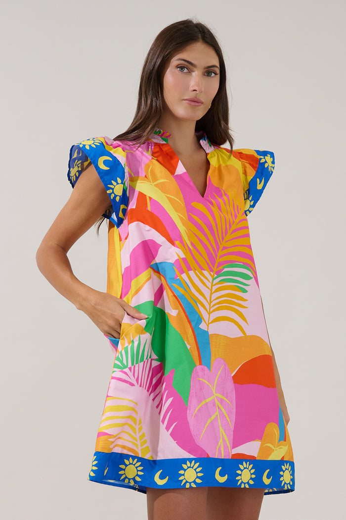 Genna Shift Mini Dress Tropical