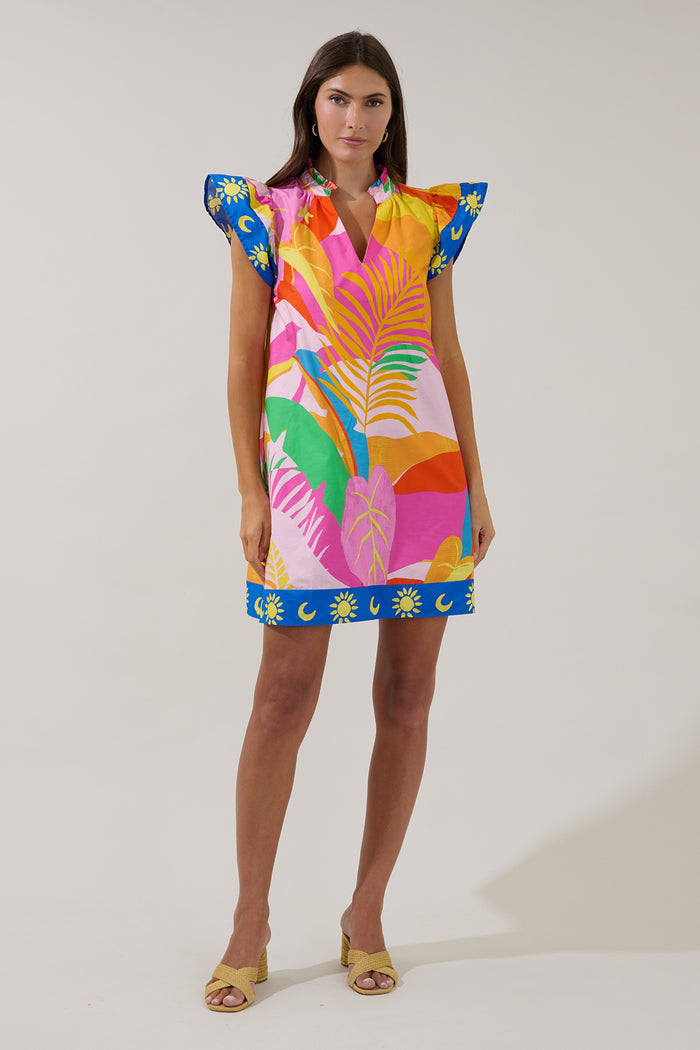 Genna Shift Mini Dress Tropical
