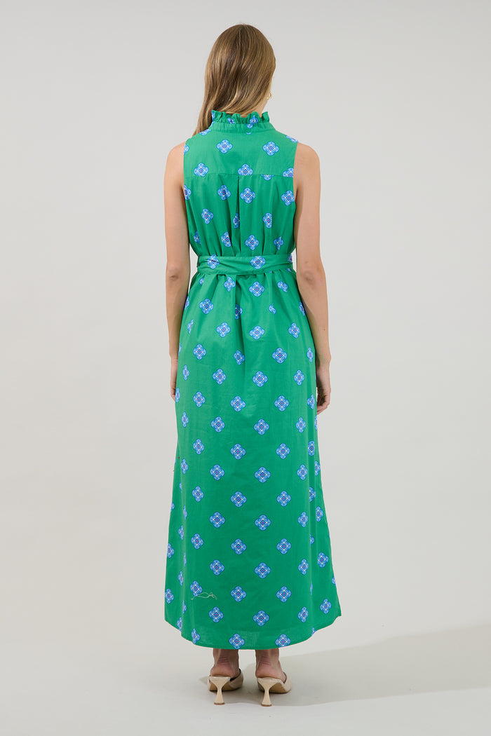 Gerlia Button Down Maxi Dress Medallion