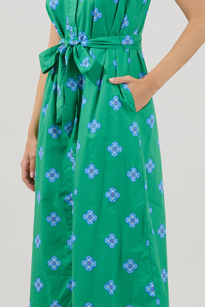 Gerlia Button Down Maxi Dress Medallion