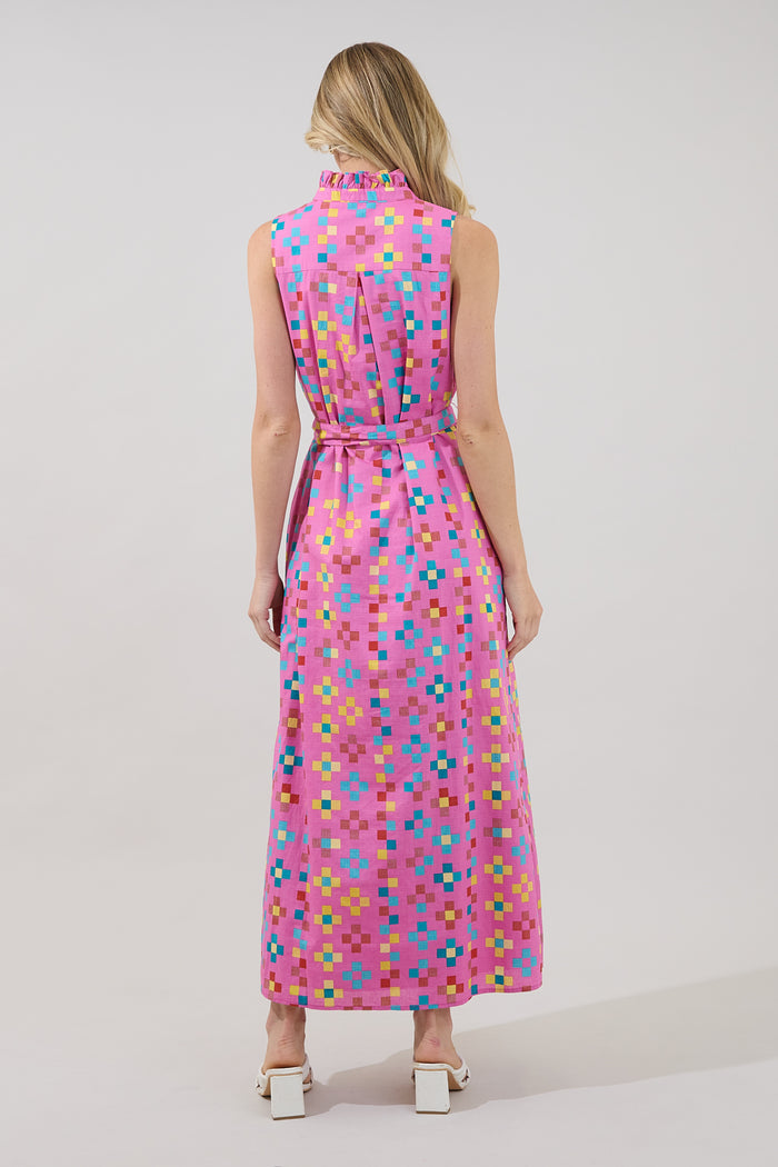 Gerlia Button Down Maxi Dress Pixel