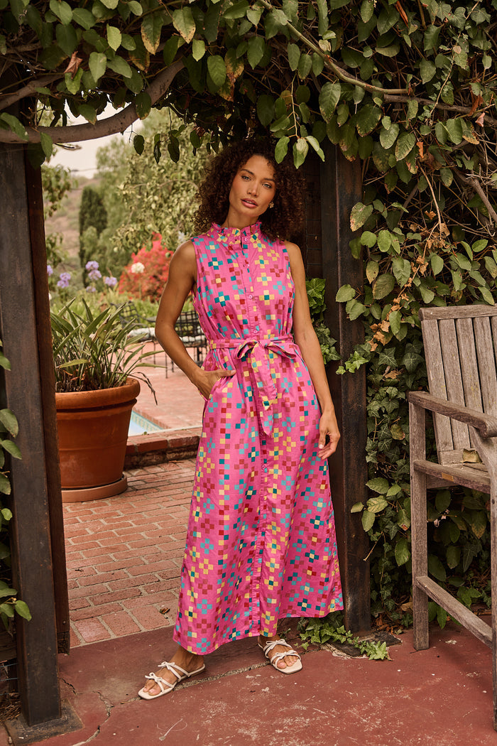 Gerlia Button Down Maxi Dress Pixel