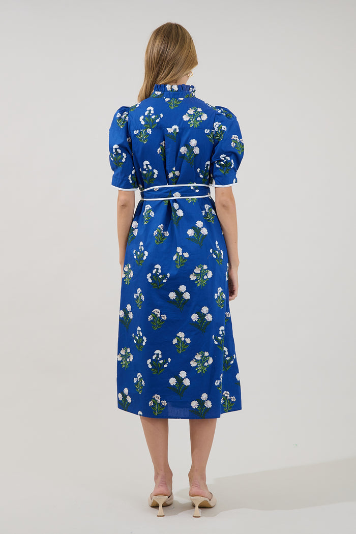 Gianny Button Down Midi Dress Floral