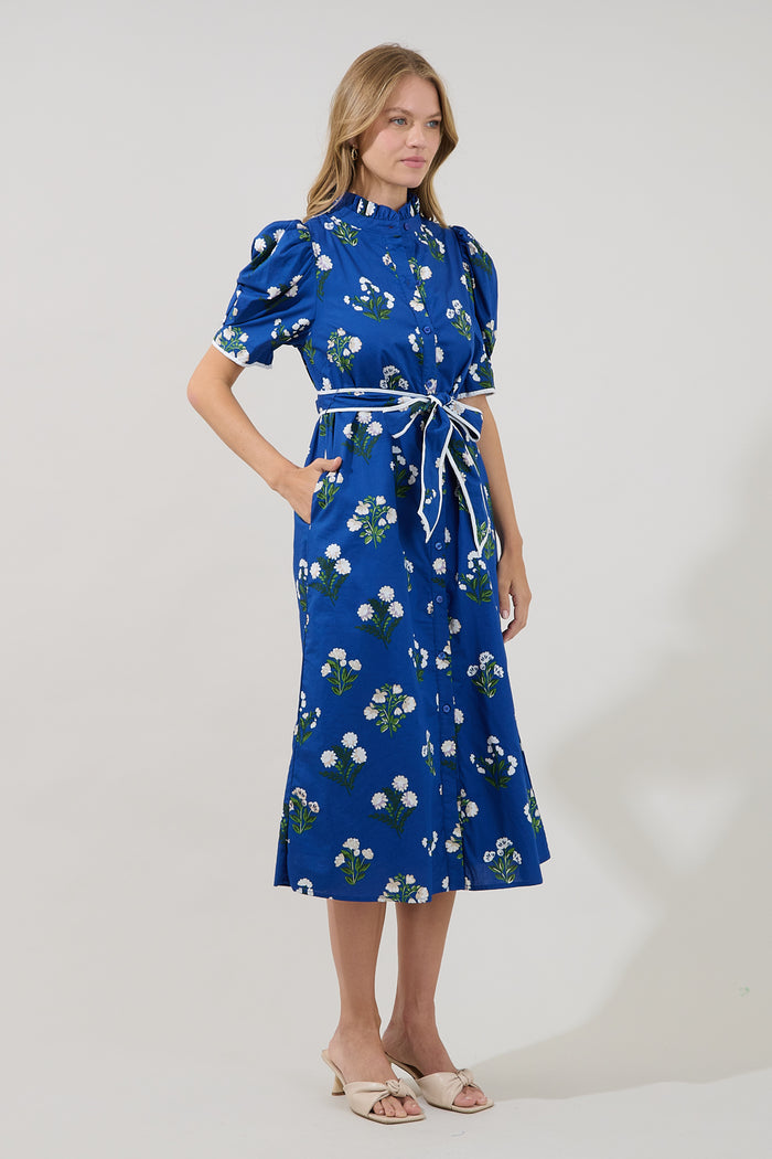 Gianny Button Down Midi Dress Floral