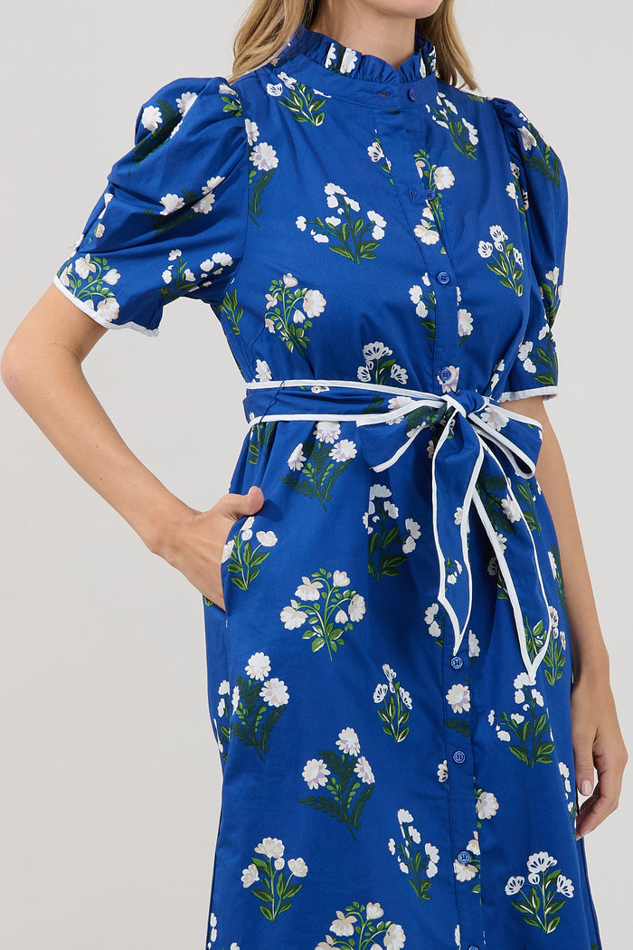 Gianny Button Down Midi Dress Floral