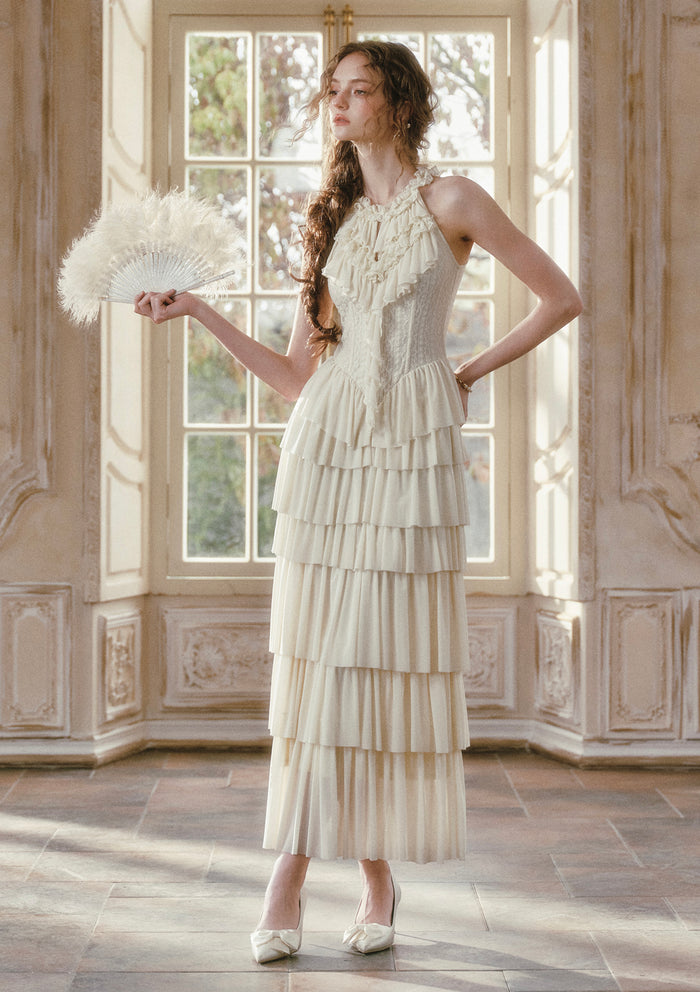 Gilded Feather Fan Corset Dress