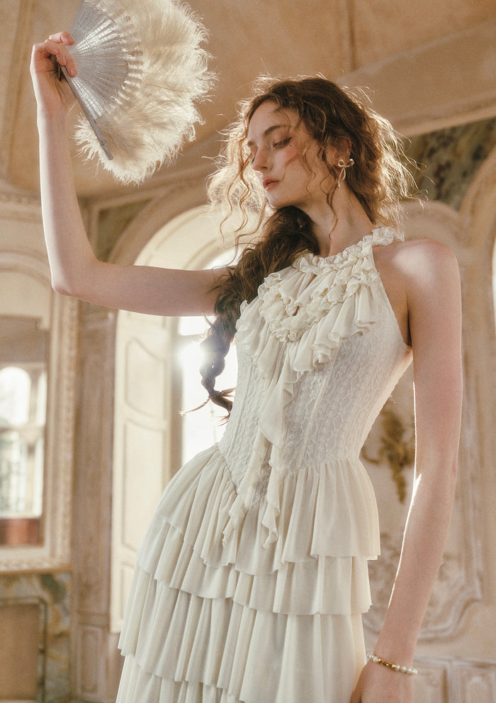 Gilded Feather Fan Corset Dress