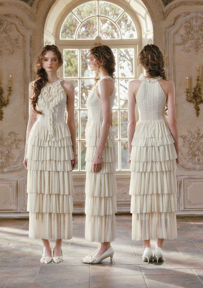 Gilded Feather Fan Corset Dress